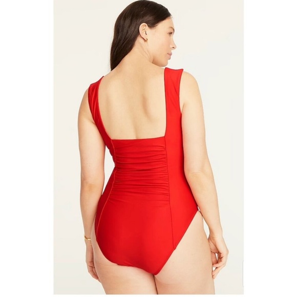 NWT J.CREW Ruched Squareneck One Piece Swimsuit Plus - Picture 2 of 9